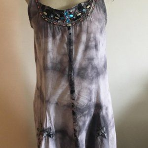 TRICOTTO SUMMER BEADED TIE DYE DRESS